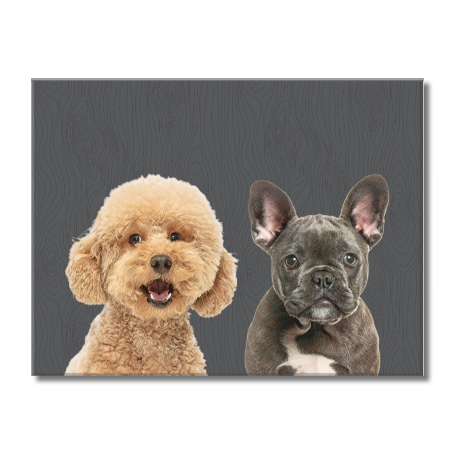 Canvas Dimensional Multiple Pet Portrait